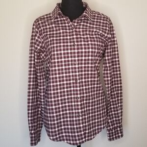 Pendleton cotton plaid checked flannel shirt Purple Cream M